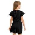 thumbnail image 2 of Alvivi Girls Summer Romper Ruffle Sleeve Short Jumpsuit Children Casual Overalls Clothes Black 6, 2 of 7