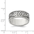 thumbnail image 2 of Solid 925 Sterling Silver Men's Vintage Antiqued Celtic Knot Irish Claddagh Knot Ring Band Size 12, 2 of 3