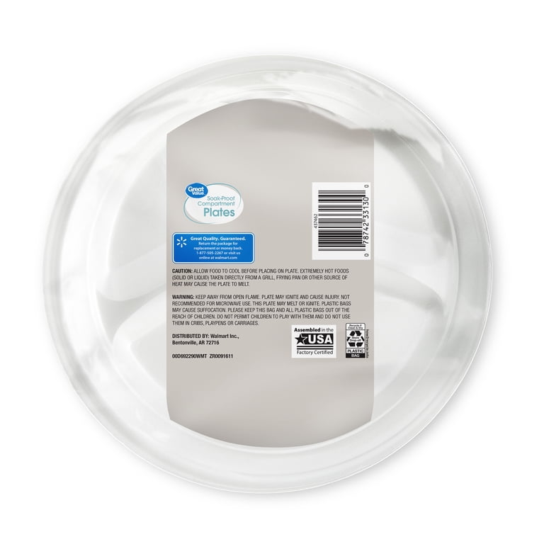 Great Value Soak-Proof Foam Compartment Plates, 10 In, 20 Count photo 7