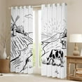 thumbnail image 2 of Cow Print Blackout Curtains,Black And White Hand Drawn Style Window Curtains Drapes Farmhouse Bedroom Decor,Cute Milk Cow Print Curtains,Countryside Farm Animals Darkening Curtains,38"X54", 2 of 5
