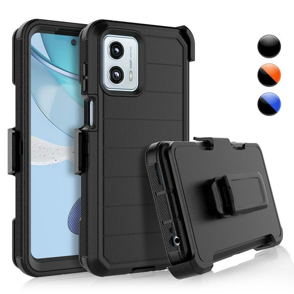 For Moto G 5G 2023 Case with Belt-Clip Holster ,Njjex Heavy Duty Protective Drop Protection Shockproof Cover with screen protector - Black