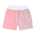 thumbnail image 4 of Penkiiy Toddler Baby Girl Summer Clothes Colorblock Short Sleeve T Shirt Top Shorts Set Infant 2 Piece Summer Outfits 12-24 Months Pink, 4 of 4