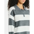 thumbnail image 4 of No Boundaries Button-Up Pullover Sweater with Long Sleeves, Midweight, Women's, 4 of 5