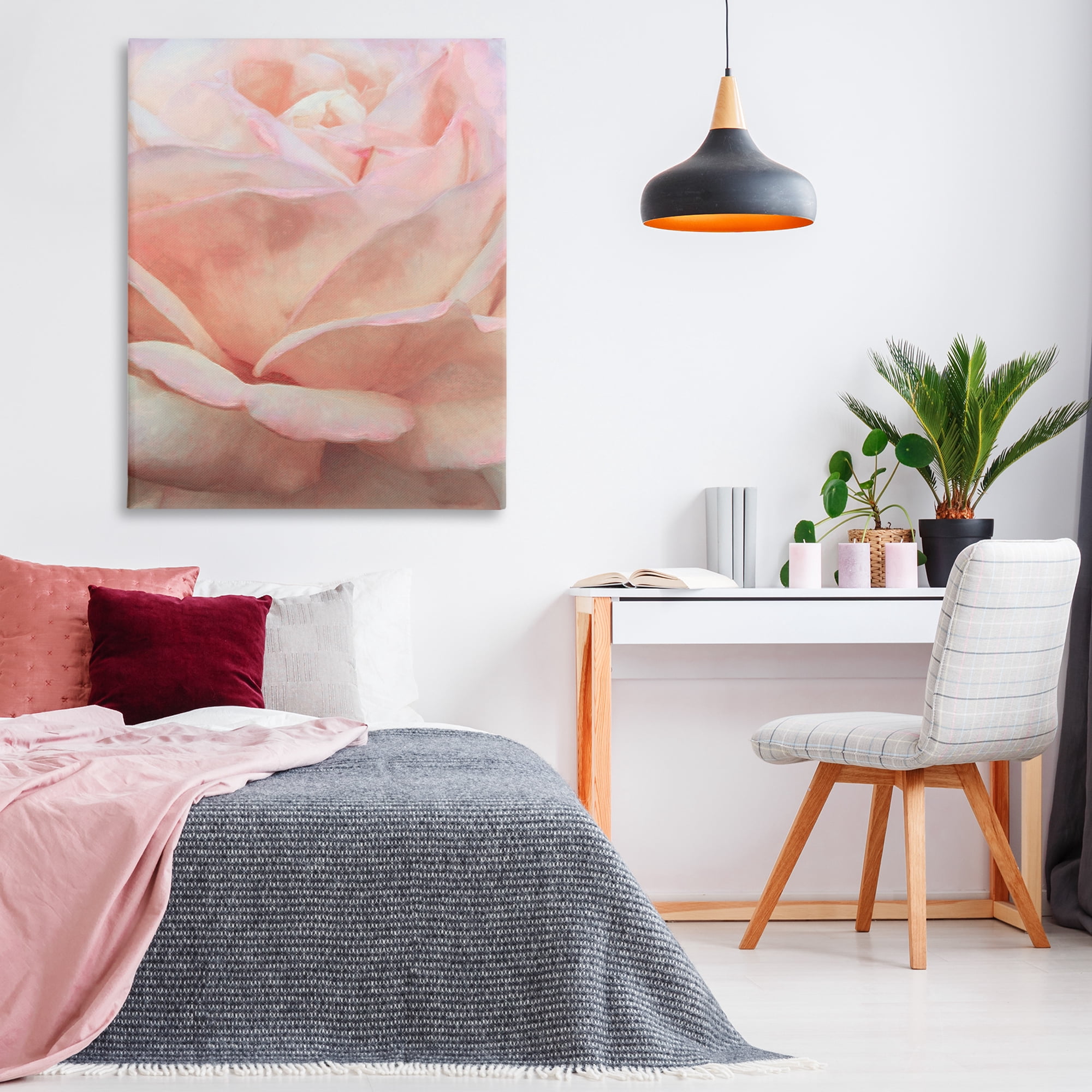 Stupell Industries Soft Rose Petals Botanical & Floral Painting Gallery Wrapped Canvas Art Print Wall Art, 36 x 48
