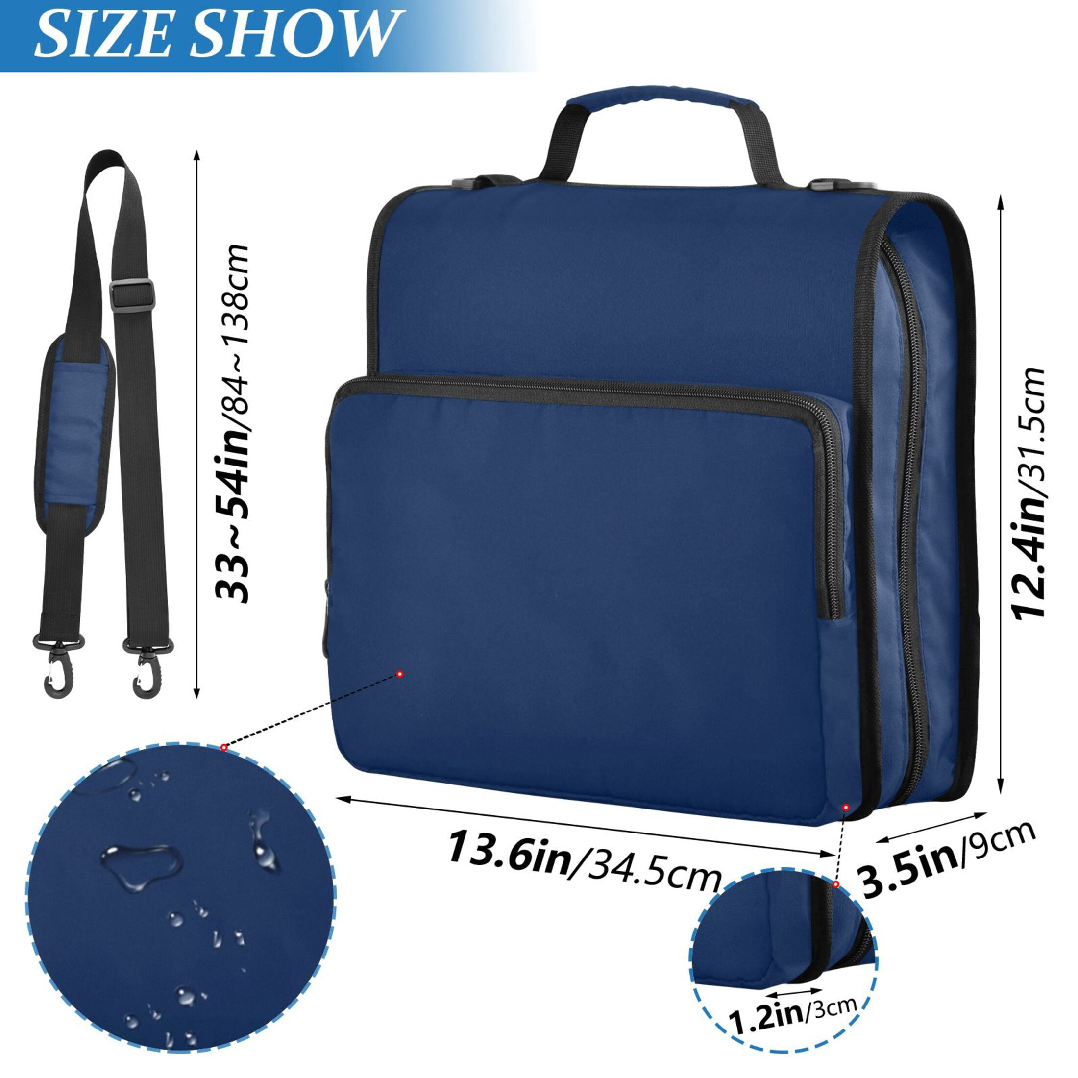 ALAZA Zipper Binder Dark Blue Paint 3 Ring Trapper Keeper File Folder Organizer Bag