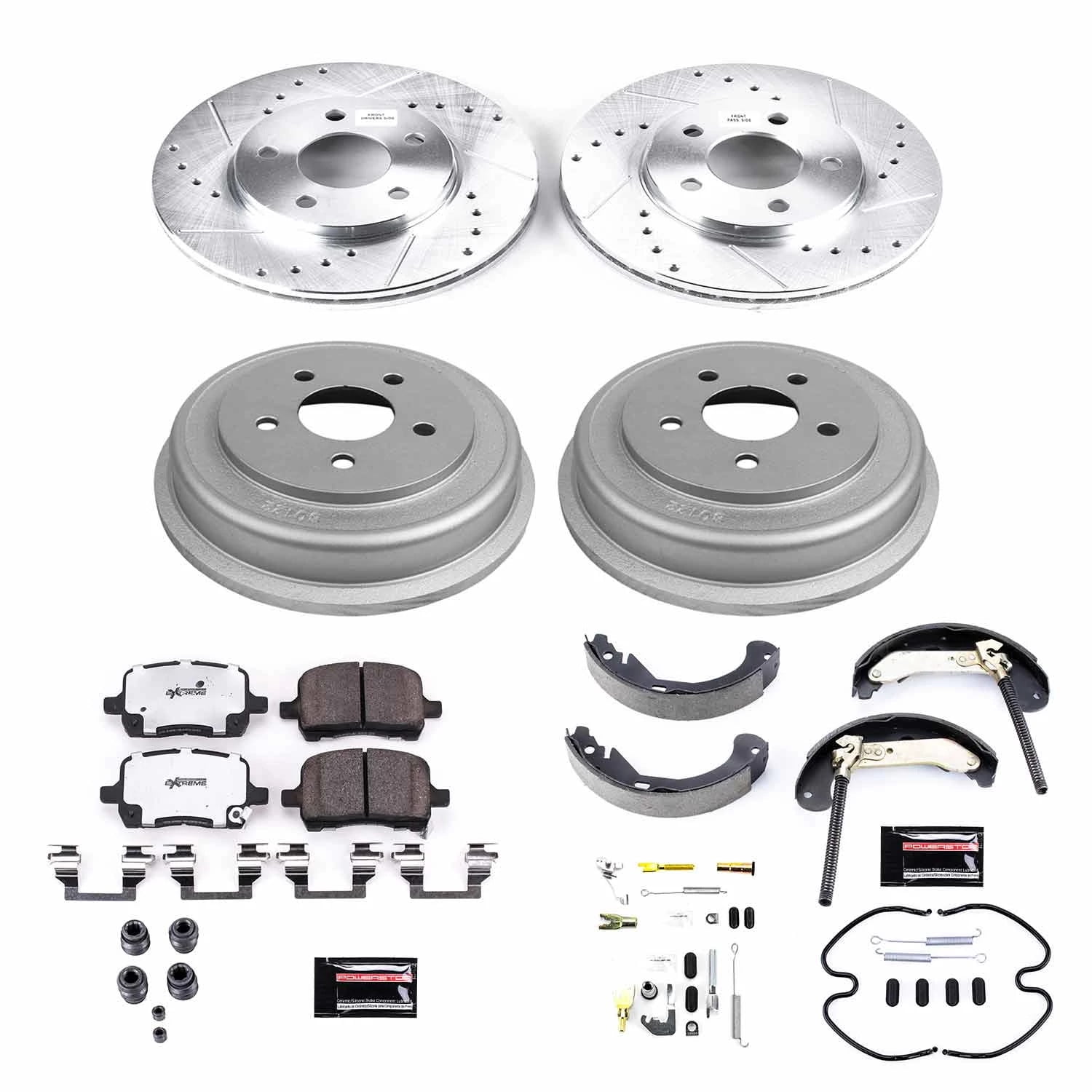 PowerStop Front and Rear Z26 Street Warrior Brake Pad Rotor Drum and Shoe Kit Fits: CHEVROLET Select Models K15239DK-26