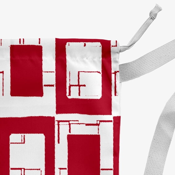 Simply Daisy Geometric 28 x 36 in Red Laundry Bag