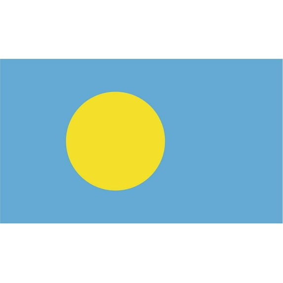 2-Pack Palau Flag Decal Sticker | 5-Inches By 3-Inches | Laminated Vinyl Decal | PDS504