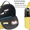 thumbnail image 5 of Zufioo Yellow And White Polka Dot Print Fashion Large Capacity Backpack, Zippered Multi-compartment Travel Work Campus Lightweight Backpack, Unisex, 5 of 5