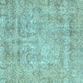 thumbnail image 1 of Ahgly Company Indoor Square Abstract Light Blue Modern Area Rugs, 5' Square, 1 of 4