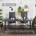 thumbnail image 3 of Foldable Patio Dining Table for 6, Rectangular Outdoor Table for Garden Lawn Backyard, Dark Grey, 3 of 7