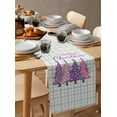 thumbnail image 6 of Ldtrchee Purple Pink Christmas Tree Table Runner 90 Inches, Xmas Snowflake Plaid Bed Runner Dresser Scarves Tabletop for Indoor Outdoor Parties/Ceremony/Banquet, 13" x 90", 6 of 8