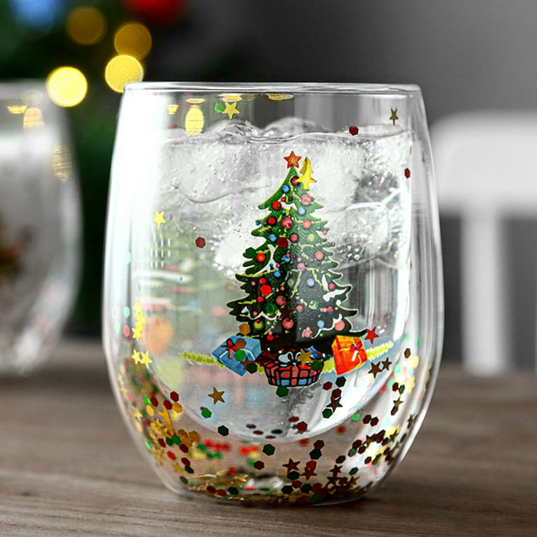 Viral Christmas tree Glass Cup with Coaster top