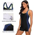 thumbnail image 2 of Sociala One Piece Swimsuits for Women Athletic Swimsuit Boyleg Sports Swimwear Bathing Suits, 2 of 6
