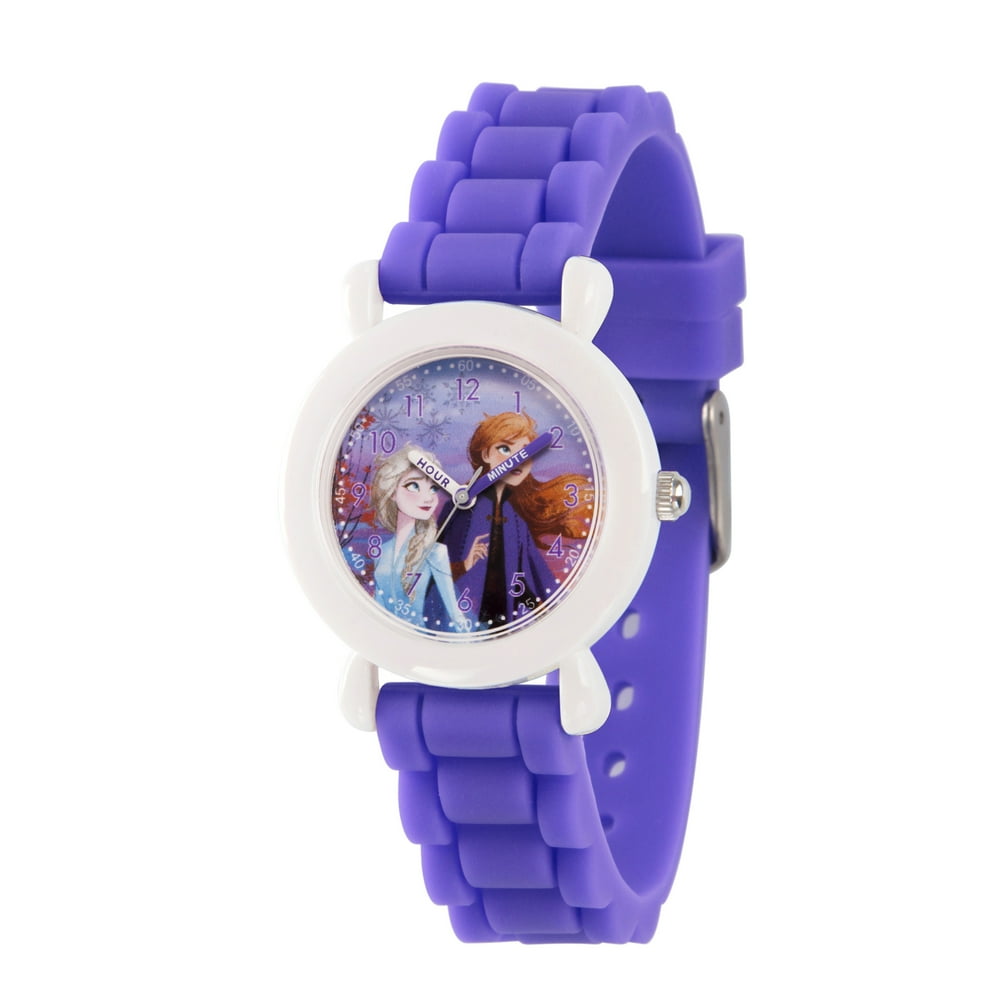 Disney Disney Frozen 2 Elsa,Anna Grils' White Plastic Watch, 1Pack