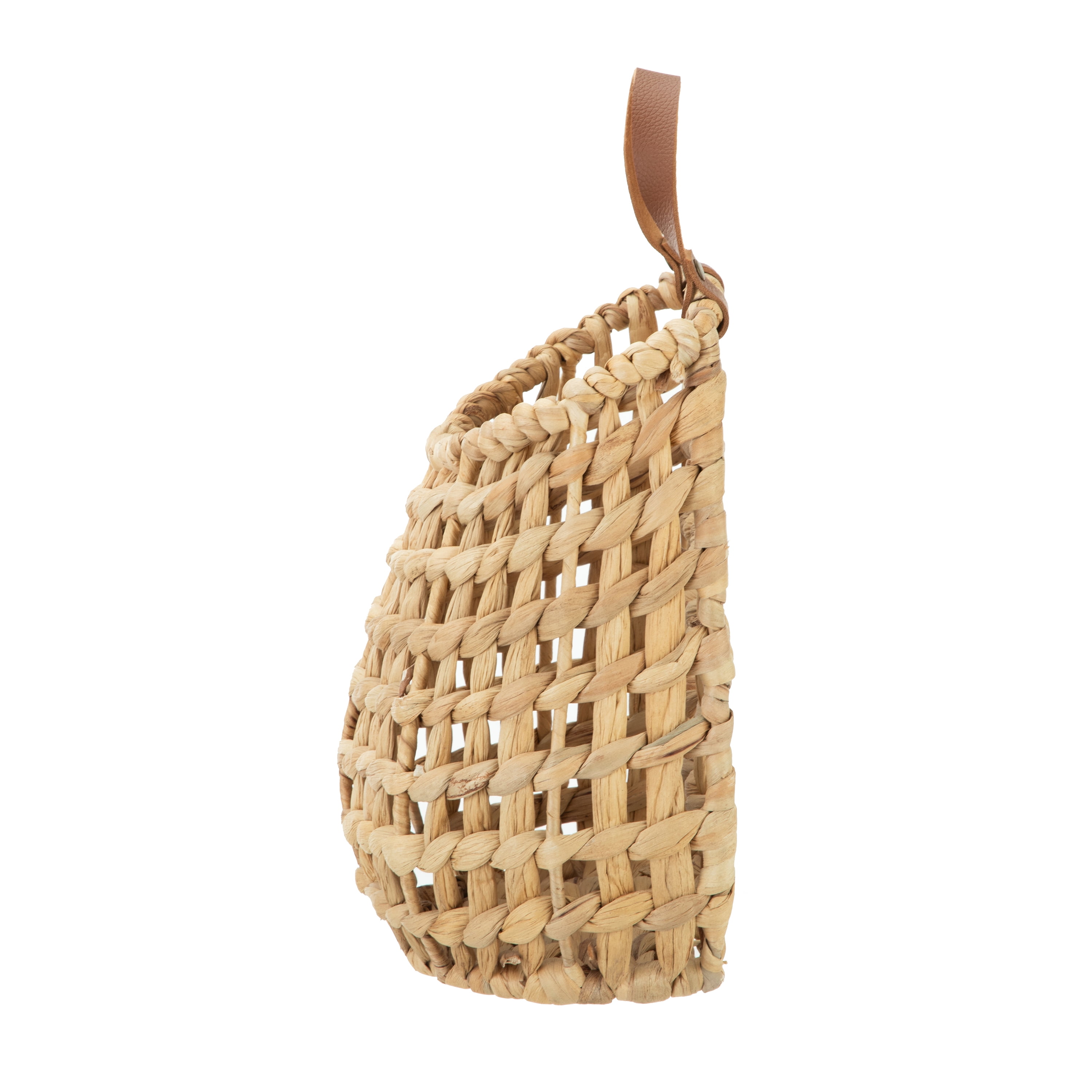 Better Homes & Gardens Water Hyacinth Hanging Basket with Faux Leather Strap