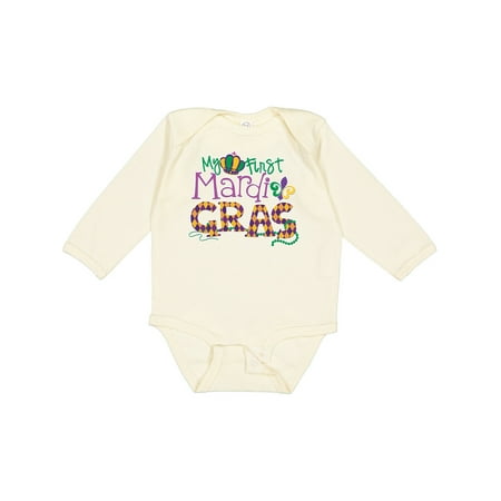 

Inktastic My First Mardi Gras Gift Baby Boy or Baby Girl Long Sleeve Bodysuit