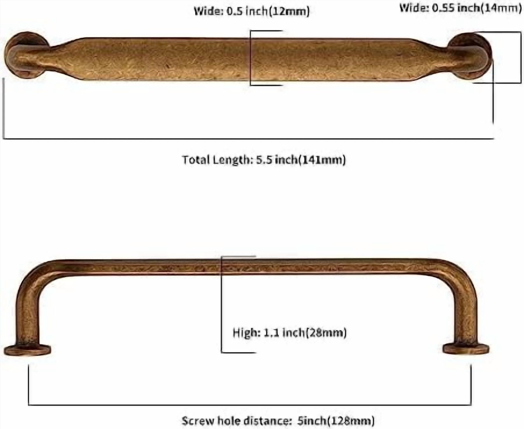 30 Pack 5 Inch(128mm) Antique Brass Kitchen Cabinet Handles, Cabinet Pulls Vintage Retro Kitchen Cabinet Hardware for Cupboard Drawer Pulls