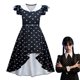 thumbnail image 2 of [Disponible Listo] Niños Niñas The Addams Familia 2 Halloween Negro Vestido Largo Cosplay Disfraz Gótico Gomez Morticia De Manga Corta Fiesta Juego De Rol, 2 of 4