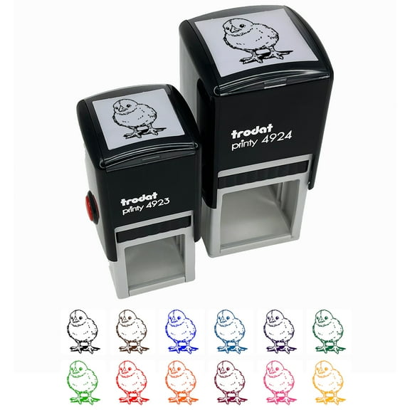 Realistic Baby Chick Chicken Self-Inking Rubber Stamp Ink Stamper - Black Ink - Small 1 Inch