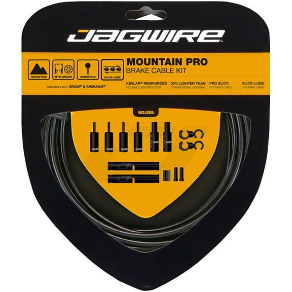 Jagwire Pro Brake Cable Kit Mountain SRAM Shimano Pre-stretched Black
