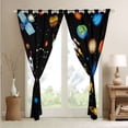 thumbnail image 4 of Outer Space Curtains Rocket Ship Blackout Curtains Universe Themed Decor Window Curtains for Teens Galaxy Space Planet Print Solar System Bedroom Curtains,2 Panels 52"Wx63"L, 4 of 5