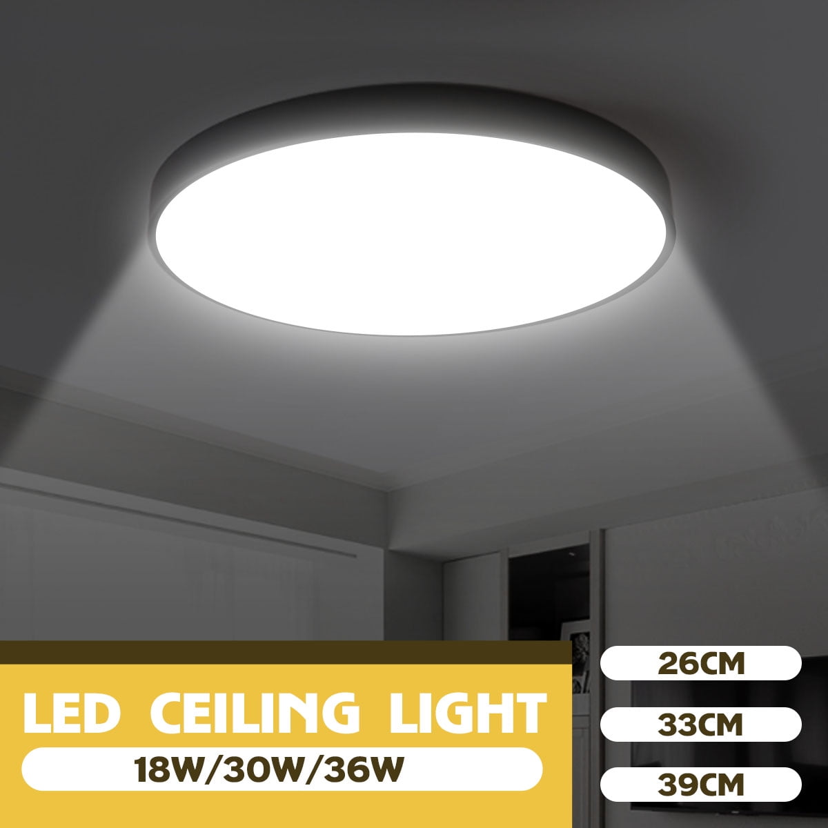 Ceiling Lights LED Flush Mount 6000K 6500k 18W 30W 36W Ceiling Lighting Fixtures Daylight White For Living Room Bedroom Kitchen Hallway Office Walmart Canada