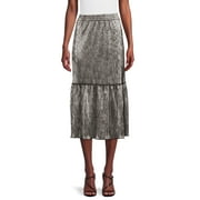 Time and Tru Plisse Midi Skirt