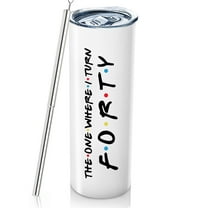 40th Birthday Gifts For Women 1983 Birthday Decorations For Women Female 12 oz Wine Tumbler Happy 40 Year Old Bday Presents For Bestie Friend Sister Woman White Wine Cup With Turn Forty