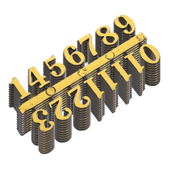 PAMINGONO Golden Plastic Clock Numerals Kit, Easy to Install, Suitable for Various Clocks, 10Sets