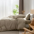 thumbnail image 5 of ZOVAN Duvet Cover Set 100% Washed Cotton Super Soft Breathable Durable (Beige, King), 5 of 7