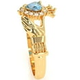 thumbnail image 3 of Claddagh Blue Topaz Diamond Ring In Solid 14k Yellow Gold, 3 of 6