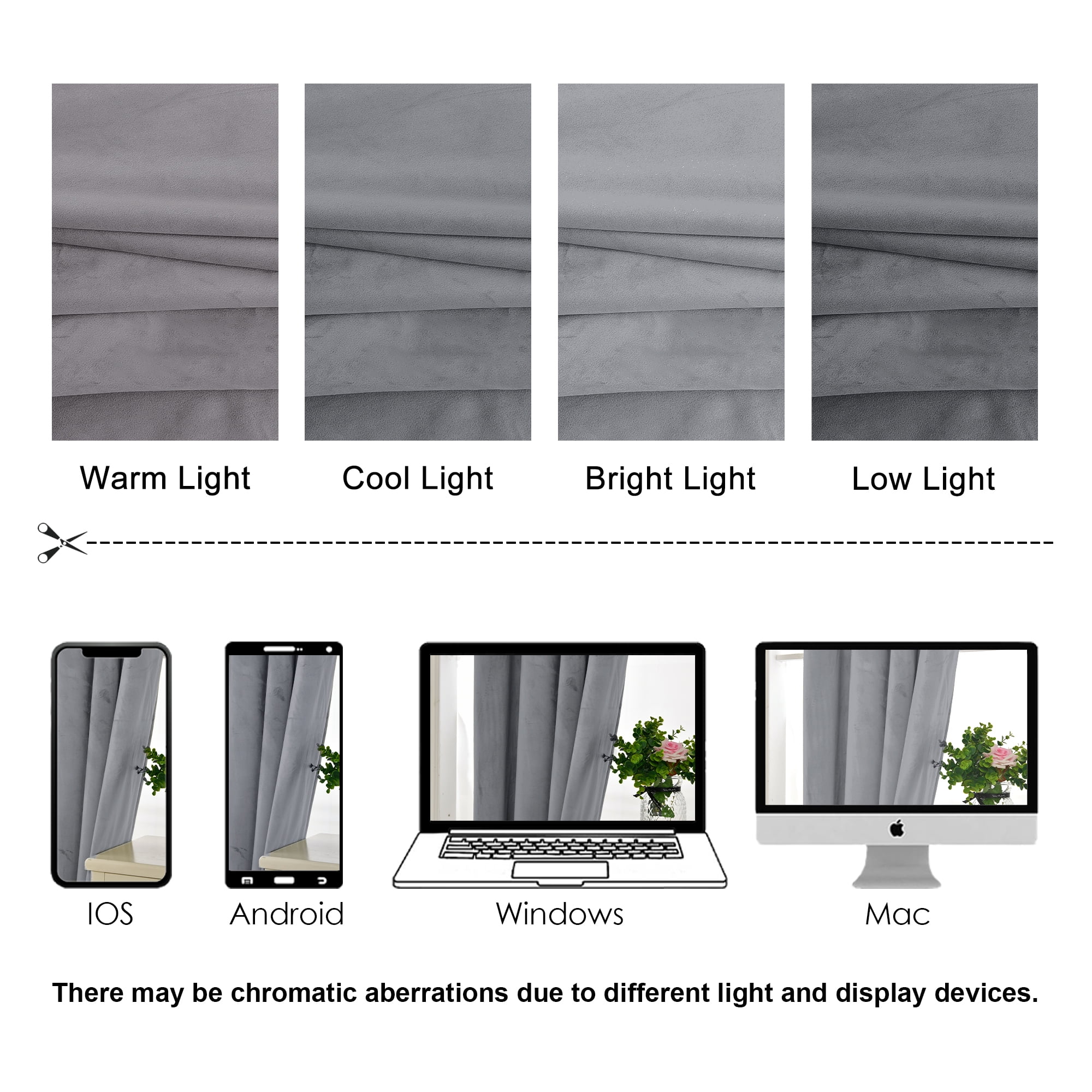 XWZO Velvet Blackout Curtains 96 Inch 2 Panels for Window, Room Darkening Energy Saving Thick Window Treatment Drape for Bedroom/Home Theater/Living Room/Patio/Sliding Door,Grommet, Gray, W52 x L96