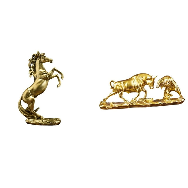 Estatua De Caballo Y Toro Hecha A Mano, Escultura China Moderna De Animales, Decoración De Mesa Para Hoteles, Estanterías, Chimeneas, Escritorios, Regalos De Cumpleaños, Artesanía Ligera.