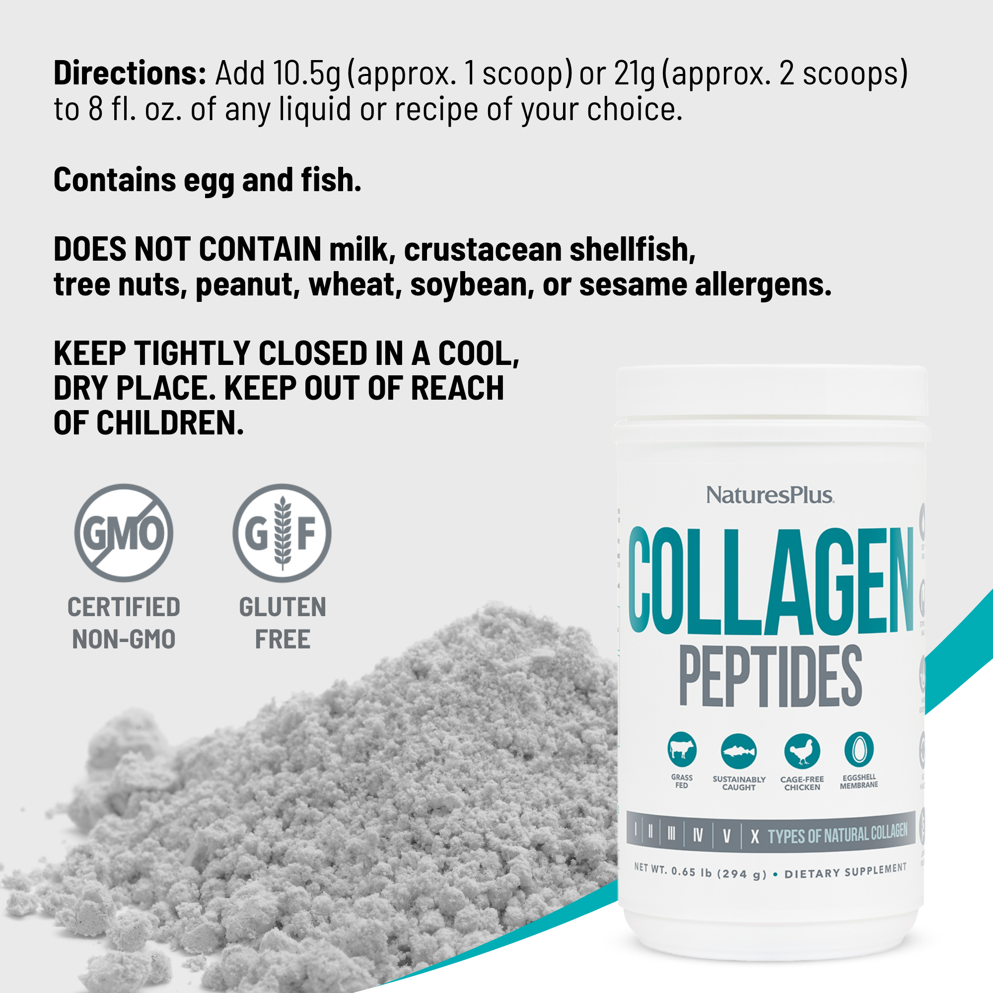 Péptidos de Colágeno NaturesPlus, Sin Sabor - 0.65 lb - 28 Porciones 5