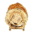 thumbnail image 3 of Juego de 7 posavasos de metal brillantes con soporte, estilo europeo, con diseño de pavo real, para banquetes., 3 of 14