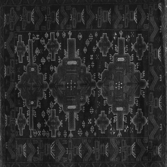 Ahgly Company Indoor Square Persian Gray Traditional Area Rugs, 8' Square
