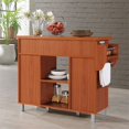 thumbnail image 3 of Hodedah Kitchen Island with Spice Rack plus Towel Holder in Cherry Wood, 3 of 8