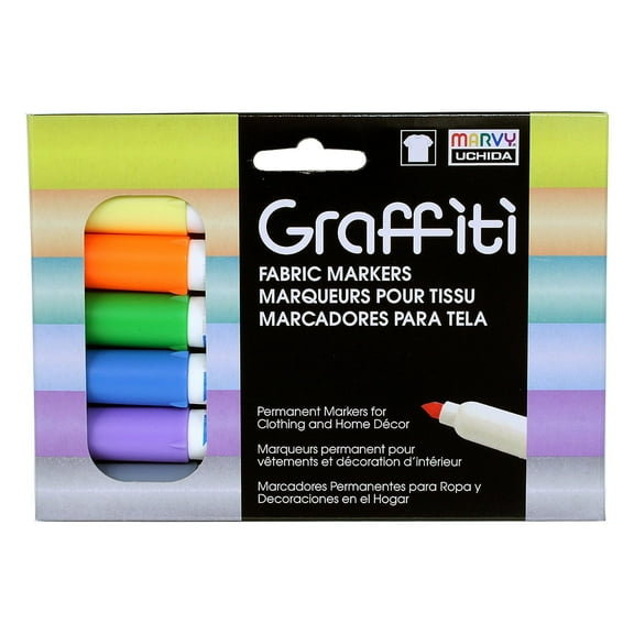 Marvy Graffiti Fabric Markers Set