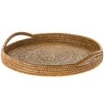 thumbnail image 1 of KOUBOO La Jolla Rattan Round Serving Tray, Honey Brown, 1 of 4