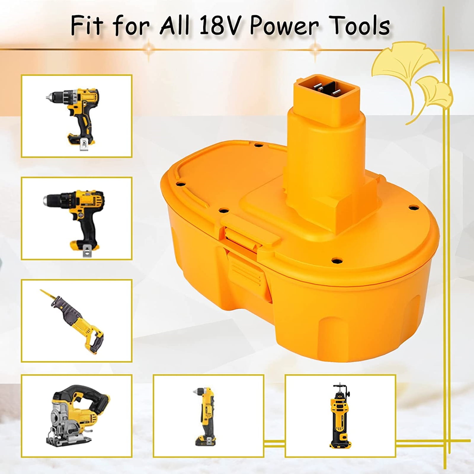 4.5Ah 18V NiCD Replacement Battery for Porter Cable PC18B 18-Volt Cordless  Tools