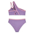 thumbnail image 6 of JAJAHO Bikini Sets For Girls 2 Piece Swimsuits One Shoulder Color Block Bathing Suit For Kids Teens 7-16Y Versatile Beachwear, 6 of 6