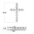 thumbnail image 5 of 11 Stone Round Lab Grown Diamond Cross Pendant With Prong Settings in 14K White Gold - 2 CTW, 5 of 5