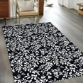 thumbnail image 2 of Area Rugs for Living Room Bedroom, Black Spring Floral 4'x6' Rug Washable Carpet Runner Indoor Outdoor, Farmhouse Flowers Elegant Pastoral Non Slip Accent Floor Mats Rug for Kitchen, Office, 2 of 8