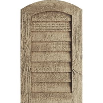 Ekena Millwork 14"W x 48"H Timberthane Rough Sawn Arch Top Faux Wood Non-Functional Gable Vent, Primed Tan