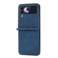 thumbnail image 3 of Allytechgroup Slim Phone Case for Samsung Galaxy Z Flip4, Premium PU Leather Anti-Scratch Bumper Shockproof Retro Drop Protection Case Cover for Galaxy Z Flip 4, Blue, 3 of 7