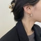 thumbnail image 5 of Pendientes de aro grandes y gruesos para mujer Pendientes de aro de acero inoxidable plateado Pendientes de aro de tubo hueco grueso ovalado, 5 of 5