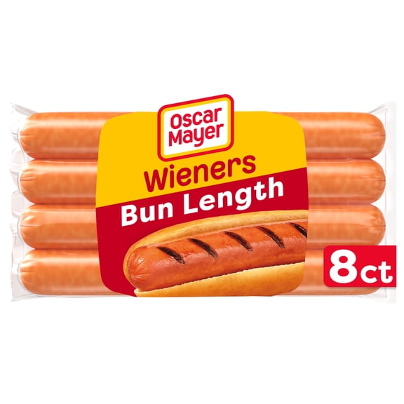 Oscar Mayer Bun-Length Wieners Hot Dogs, 8 Count Pack