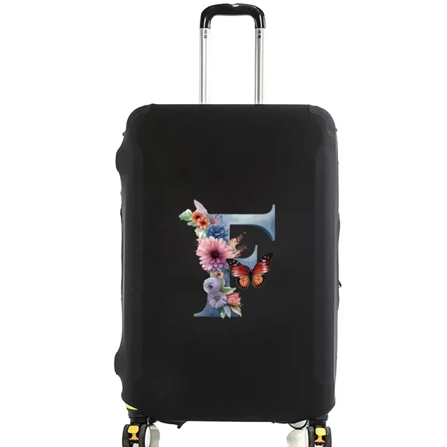 Housse de Valise Housses de Protection Valise de Voyage Anti-Rayures Housse Anti-Poussière Réutilisable Housse Lavable Motif Imprimé Papillon 8butterfly letter F TG