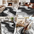 thumbnail image 5 of 5'x8' Area Rugs, Black Grey Ombre Indoor Outdoor Area Rug for Living Room Bedroom, Abstract Moire Art Geometric Modern Washable Bathroom Rugs Kitchen Floor Carpet Mats Home Decor Aesthetic, 5 of 8